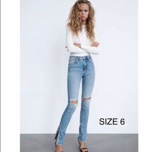 ZARA SPLIT SKINNY JEANS